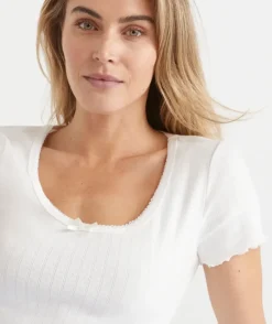 Short Sleeve Pointelle Pyjama Tee