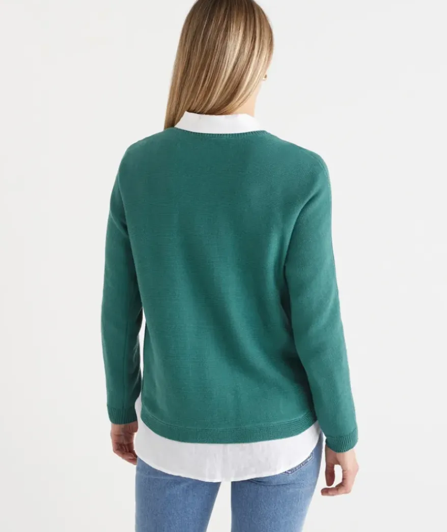 Side Zip Crew Neck Jumper