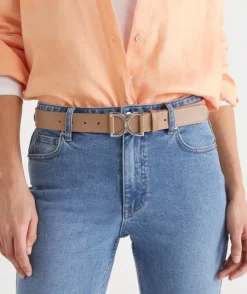 Silver Statement Buckle Leather Belt