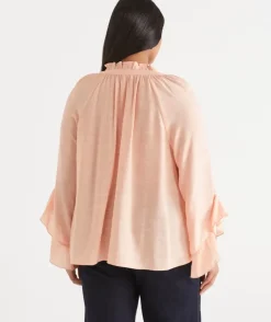 Soft Ruffle Long Sleeve Blouse