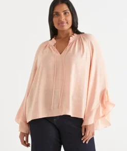 Soft Ruffle Long Sleeve Blouse
