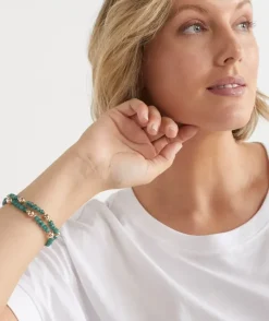 Stone Stretch Bracelet Set - Green