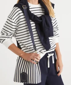 Stripe Bucket Bag - Midnight