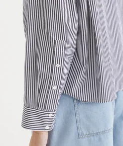 Stripe Long Sleeve Crop Shirt
