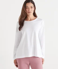 Swing Long Sleeve Top - White