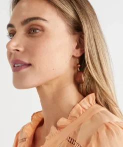 Two-Tier Wooden Earring