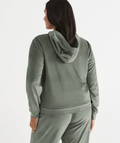 Velour Quarter-Zip Jumper - Light Khaki