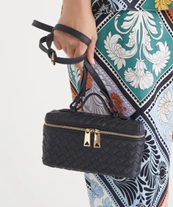 Woven Vanity Crossbody Bag - Navy
